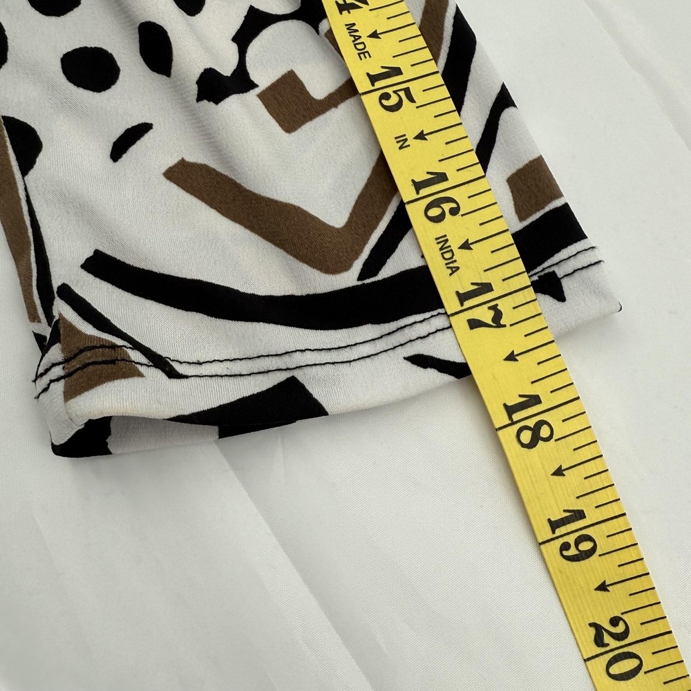 Chicos EasyWear Shirt Womens 0 Multi Color Abstract Print 3/4 Sleeve Stretch Top - Picture 9 of 9